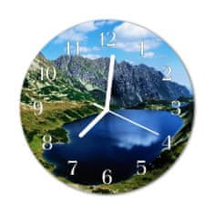 tulup.sk Nástenné sklenené hodiny Jazero hory fi 30 cm