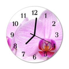 tulup.sk Nástenné sklenené hodiny Orchidea fi 30 cm čierne ruky