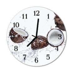 tulup.sk Nástenné sklenené hodiny Kokosové orechy fi 30 cm čierne ruky