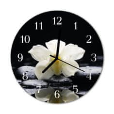 tulup.sk Nástenné sklenené hodiny Kamene orchidey fi 30 cm