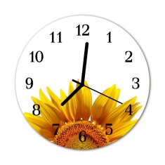 tulup.sk Nástenné sklenené hodiny Kvetina fi 30 cm čierne ruky