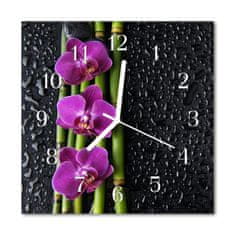 tulup.sk Nástenné sklenené hodiny Orchidea 30x30 cm