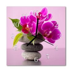 tulup.sk Nástenné sklenené hodiny Orchidea 30x30 cm