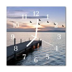 tulup.sk Nástenné sklenené hodiny Jazero vtákov 30x30 cm