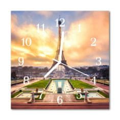tulup.sk Nástenné sklenené hodiny Eiffelova veža 30x30 cm