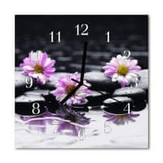 tulup.sk Nástenné sklenené hodiny Kvety 30x30 cm