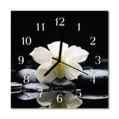 tulup.sk Nástenné sklenené hodiny Kamene orchidey 30x30 cm