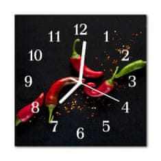 tulup.sk Nástenné sklenené hodiny Chilli korenie 30x30 cm
