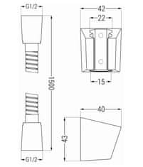 Mexen príslušenstvo - 1-bodový ručný sprchový set R-77, čierna, 785775053-70