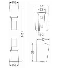 Mexen príslušenstvo - 1-bodový ručný sprchový set R-73, chróm/biela, 785736052-02