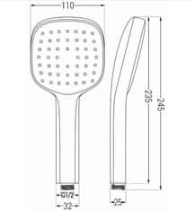 Mexen príslušenstvo - 1-bodový ručný sprchový set R-33, chróm/biela, 785336052-02