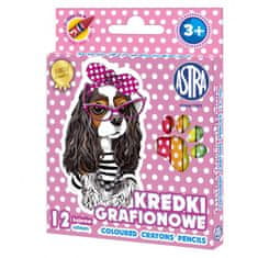 Astra Detské grafitové farbičky bez dreva SWEET DOGS, sada 12ks, 316121010