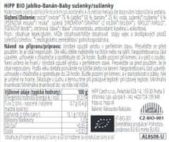 HiPP BIO Hippies Jablko-Banán-Baby sušienky, 6x 100 g