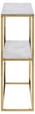 Design Scandinavia Konzolový stôl Alisma, 81 cm, Sklo, zlatá