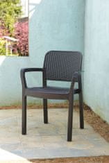 Greatstore Záhradná plastová stolička SAMANNA - hnedá