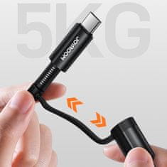 Joyroom 4in1 kábel USB-C / USB - USB-C / Lightning QC PD 3A 60W 1.2m, čierny