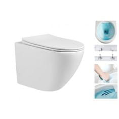 Mexen Fenix podomietková zostava + WC Lena Rimless + toaletné sedátko + tlačidlo + podložka, biela, 60100 + 30220400