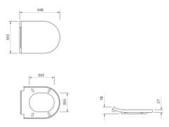 CERSANIT Inverto voľne-padajúce sedátko duroplastové 44,8 x 35,5 cm, biela, K98-0187