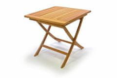 Greatstore DIVERO drevený záhradný stôl, teakové drevo, 80 x 80 cm