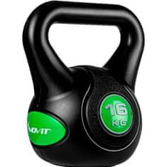 Greatstore MOVIT Kettlebell činka - 16 kg, čierna/zelená