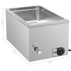 Vidaxl Ohrievač jedla Bain Marie nehrdzavejúca oceľ 1500 W GN 1/1