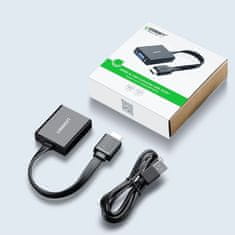 Ugreen MM103 adaptér HDMI - VGA micro USB / 3.5 mm mini jack, čierny