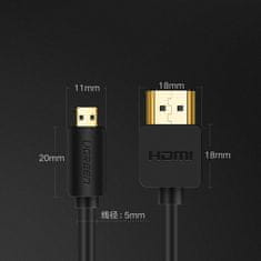 Ugreen HD127 kábel HDMI - micro HDMI 4K 1.5m, čierny