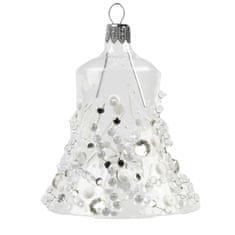 Decor By Glassor Zvonček číry s dekorom mrazivých kvapiek