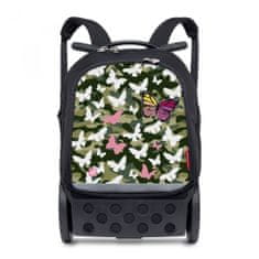 Nikidom Školská a cestovná taška na kolieskach Roller UP Butterfly camo (19 l), Čierna