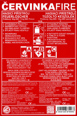 Červinka Typový štítok P6 34 A na hasiace prístroje Kód: 16520