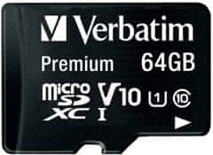 VERBATIM MicroSDXC 64GB (Class 10) + SD adaptér (44084)