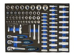 GEKO Modul - račňová sada 1/4", 3/8" a 1/2", 80 ks - GEKO