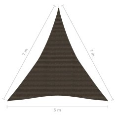 Vidaxl Tieniaca plachta 160 g/m2 hnedá 5x7x7 m HDPE