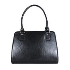 VegaLM Exkluzívna kožená kabelka v čiernej farbe