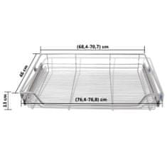 Vidaxl Vysúvacie drôtené košíky 2 ks strieborné 800 mm