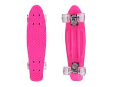 Pennyboard s LED kolieskami, 56 cm PINK S-151