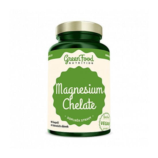 GreenFood Nutrition Magnesium Chelát + Vitamín B6 90 kapsúl