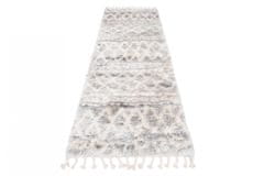 Chemex Koberec Aztec Chodníkový Boho Shaggy So Strapcami Fn35B Ejf Krémová Sivá 60x200 cm