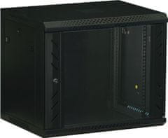 LAN-TEC WS.6418.B - nástěnný, rozložený, 18U, 600 x 450, sklo