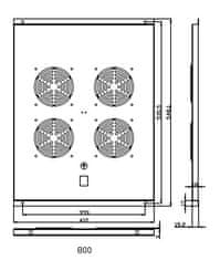 LAN-TEC FU.P800.004 - ventilačná jednotka, 4 ventilátory, h800