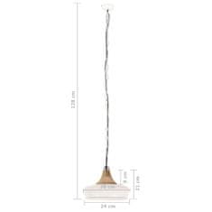 Vidaxl Industriálna závesná lampa biela železo a masívne drevo 26 cm E27