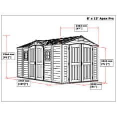 DURAMAX Zahradný plastový domček Apex Pro 15'x8', 12 m² - sivý + podlahová konštrukcia 40216