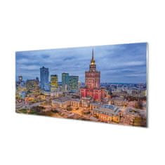 tulup.sk Sklenený obraz Warsaw Panorama západu slnka 100x50 cm 4 Prívesky