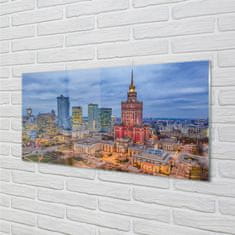 tulup.sk Sklenený obraz Warsaw Panorama západu slnka 100x50 cm 4 Prívesky