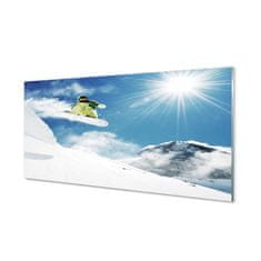 tulup.sk Sklenený obklad do kuchyne Man mountain snow board 100x50 cm