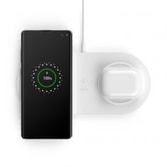 Belkin Qi dualná podložka, 2x10W s adaptérom, biela