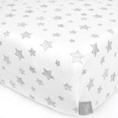 Ceba Baby Prestieradlo Žerzej napínacie s gumou 120 x 60 Grey Stars