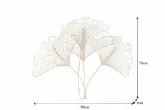 KINGHOME INVICTA nástenná dekorácia GINKGO 90cm zlatá