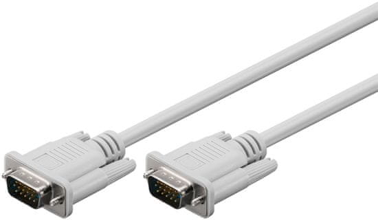 Goobay VGA monitorový kábel, 2m, šedý - VGA-M (15-pin) > VGA-M (15-pin); 68310