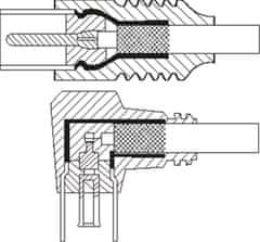 Goobay anténny kábel (80 dB), lomený, 2x tienený, 3,5 m, biely - Coaxial (M) > Coaxial (F) 90°; 67361